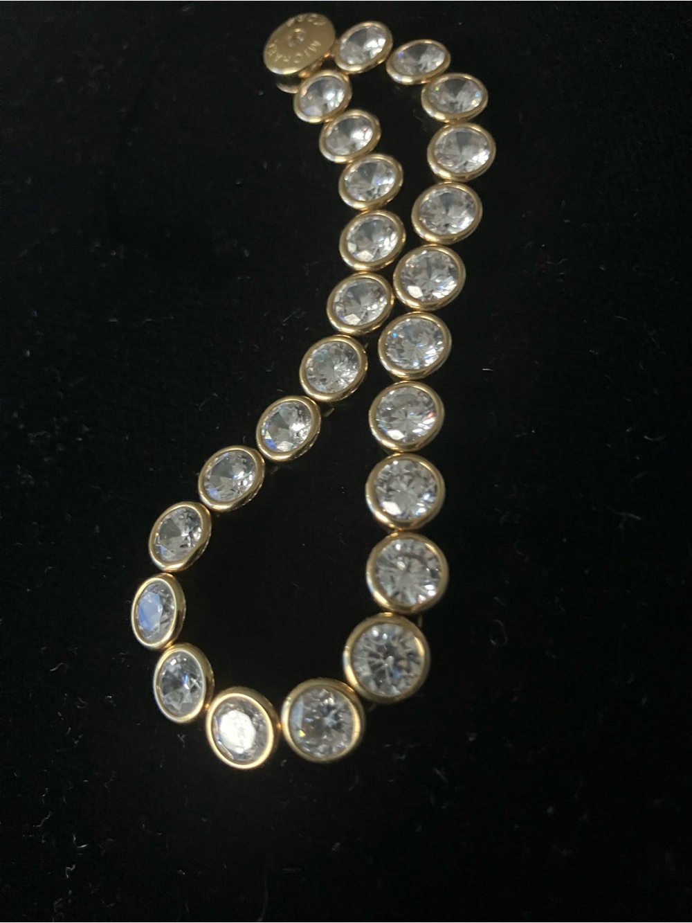Michael Kors Gold-Tone Park Avenue Clear Crystal Bezel Bracelet